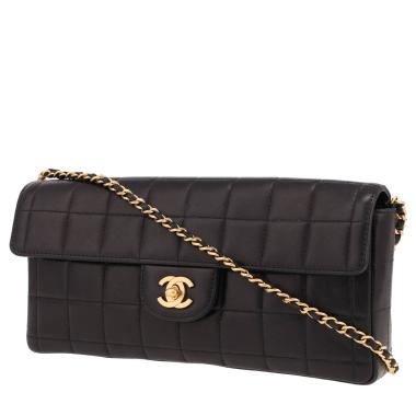 Chanel  Choco bar shoulder bag  in black quilted leather
