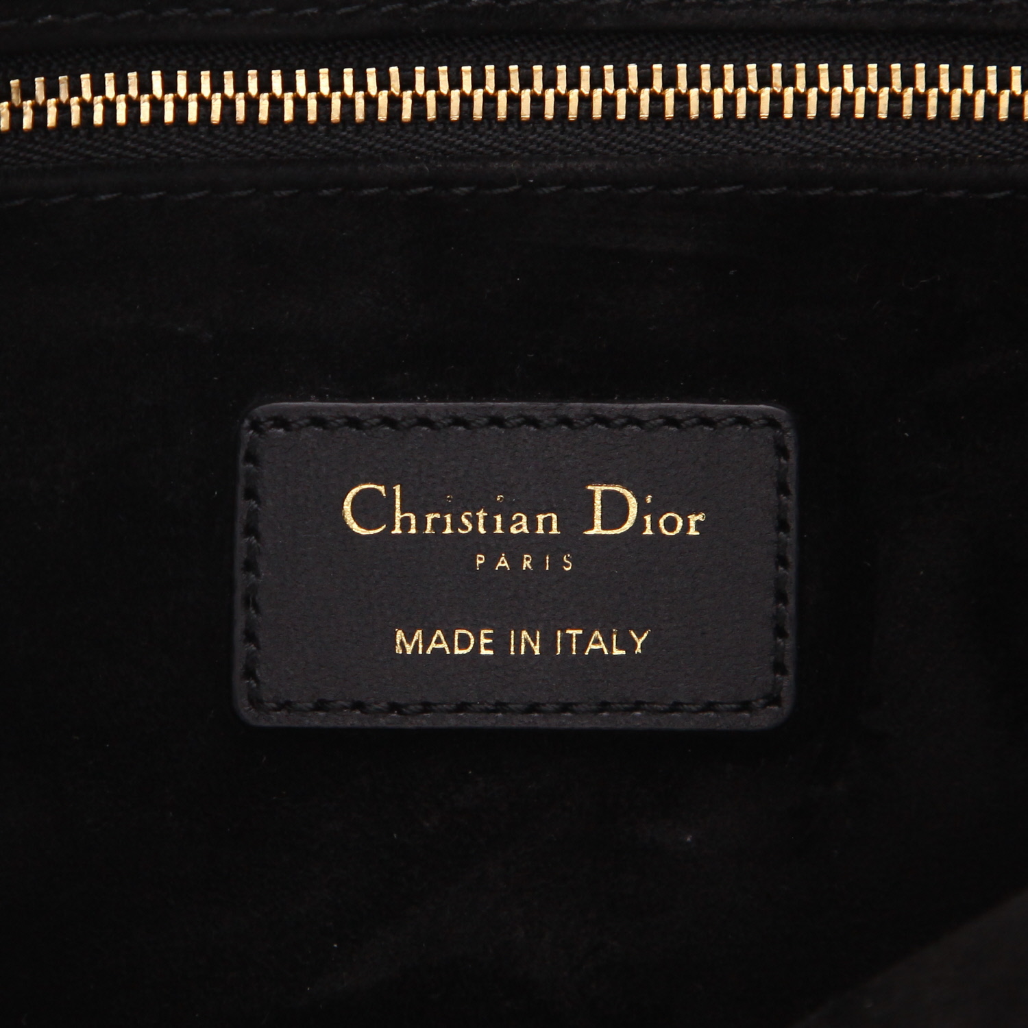 Sac cabas Dior   en cuir cannage noir - Detail D2