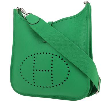 Hermès  Evelyne III shoulder bag  in green Bamboo togo leather