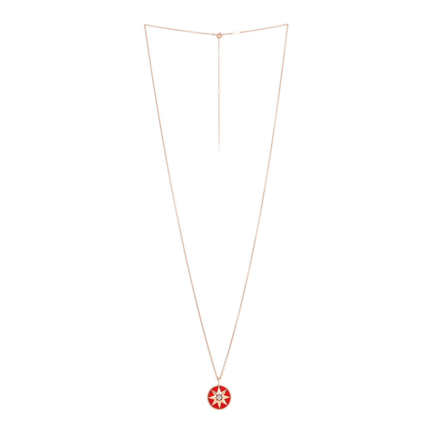 Collana lunga Dior Rose des vents in oro rosa, diamante e ceramica - Detail D1