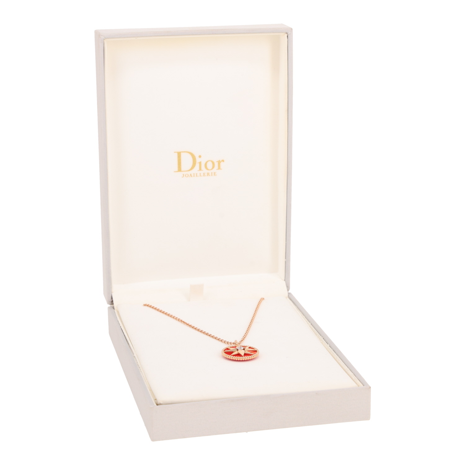 Dior Rose des vents long necklace in pink gold, diamond and ceramic - Detail D2