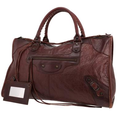 Sac à main Balenciaga  City en cuir vieilli marron