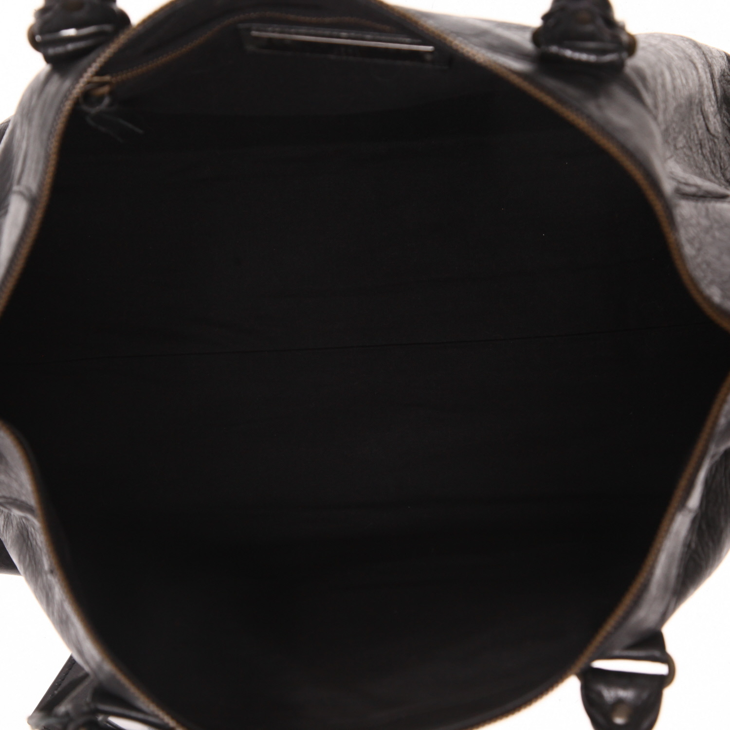 Bolso de mano Balenciaga  City en cuero usado negro - Detail D3