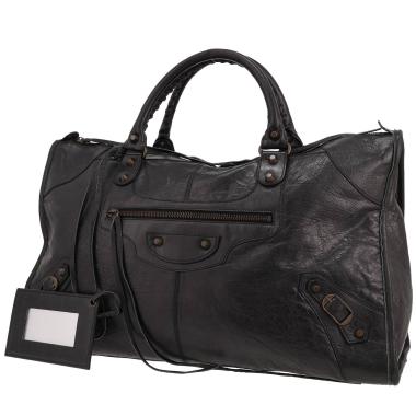 Balenciaga  City handbag  in black burnished leather