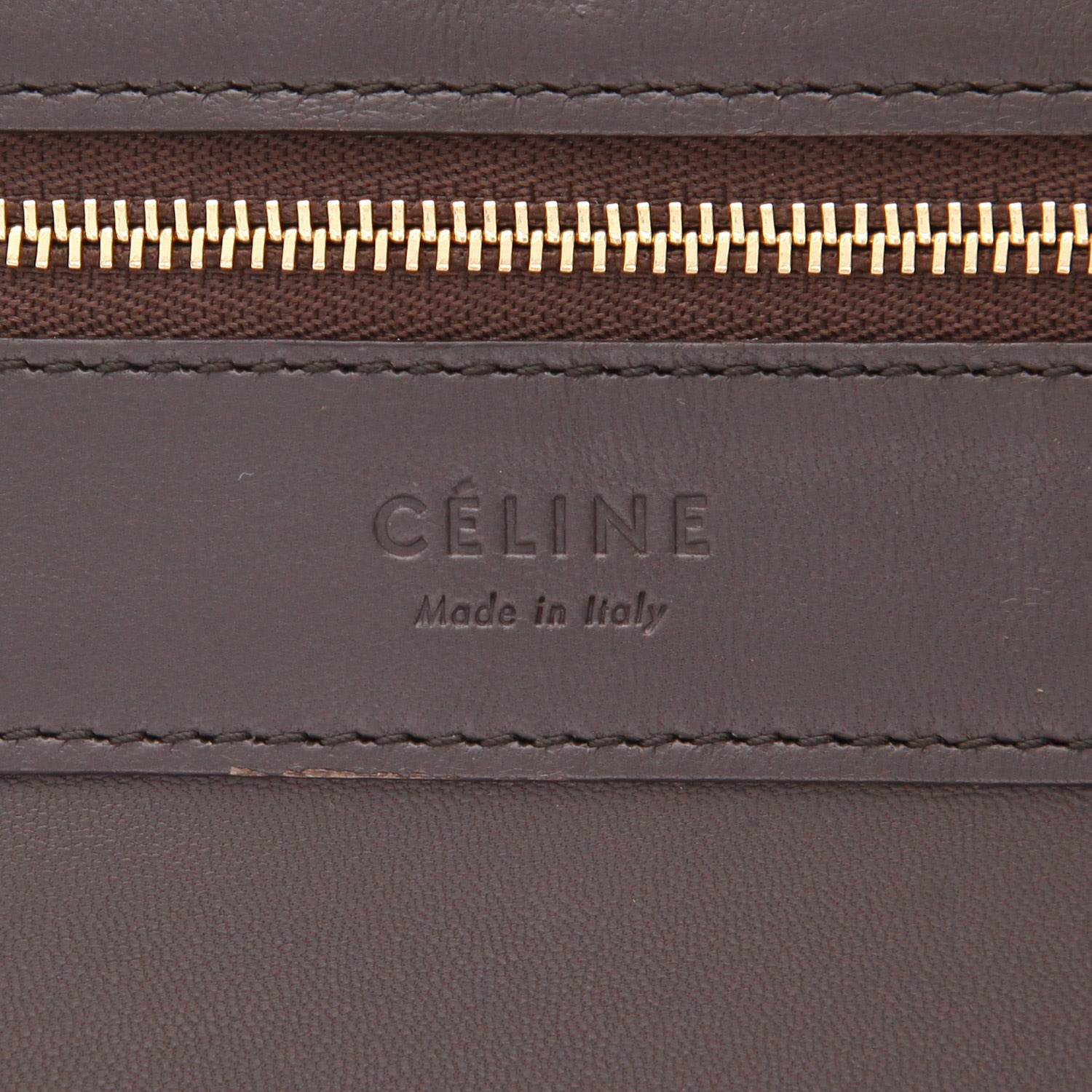 Bolso Cabás Celine  Horizontal en cuero gris y azul marino - Detail D2