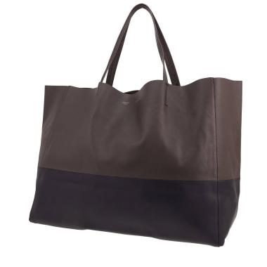 Sac cabas Celine  Horizontal en cuir gris et bleu-marine
