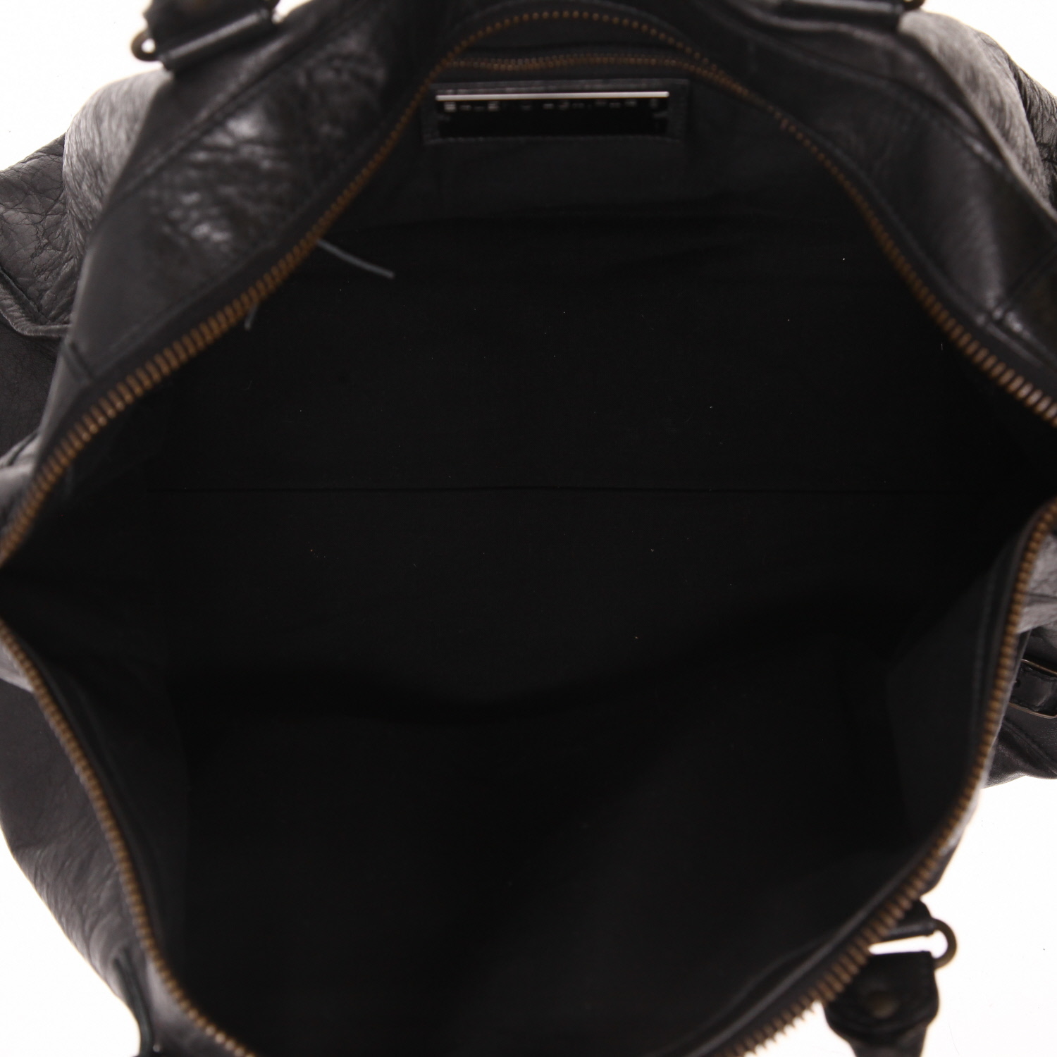 Sac à main Balenciaga  City grand modèle  en cuir vieilli noir - Detail D3