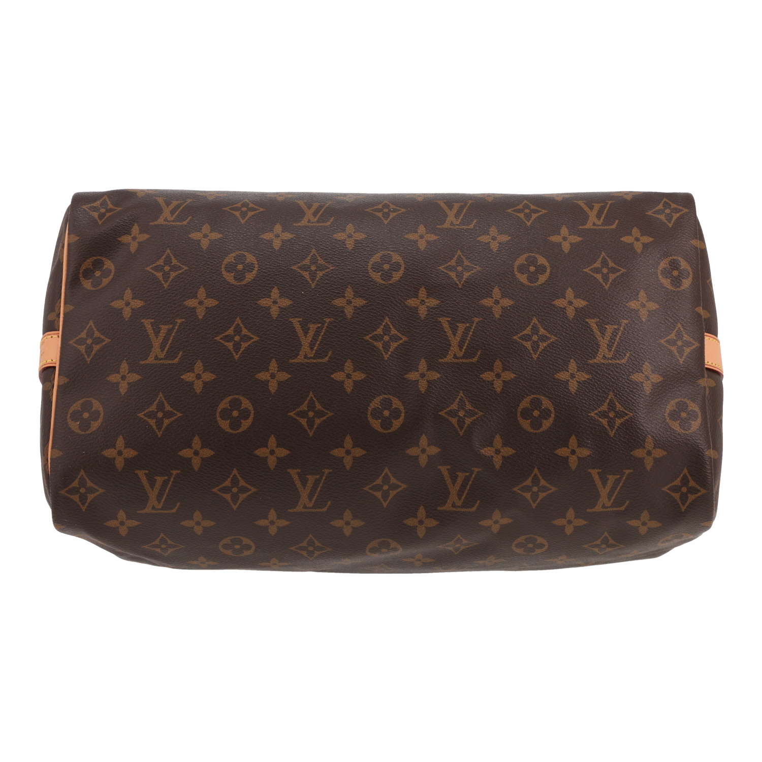 Louis Vuitton  Speedy 35 handbag  in brown monogram canvas  and natural leather - Detail D1