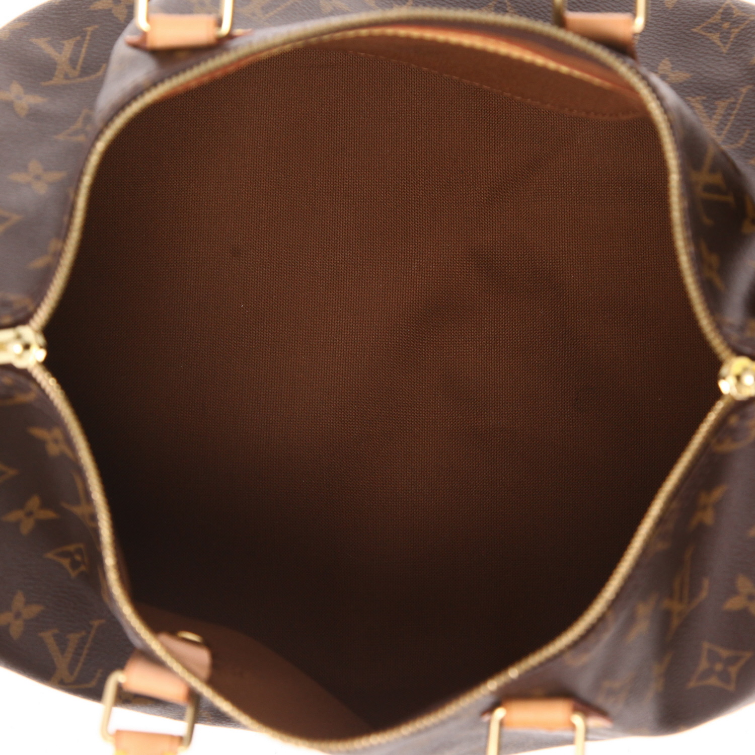 Louis Vuitton  Speedy 35 handbag  in brown monogram canvas  and natural leather - Detail D3