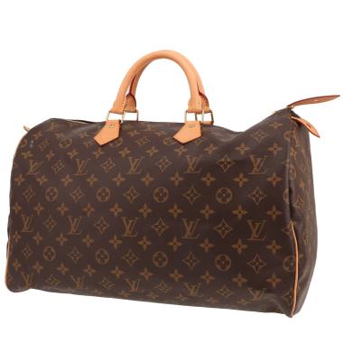 Sac à main Louis Vuitton  Speedy 40 en toile monogram marron et cuir naturel