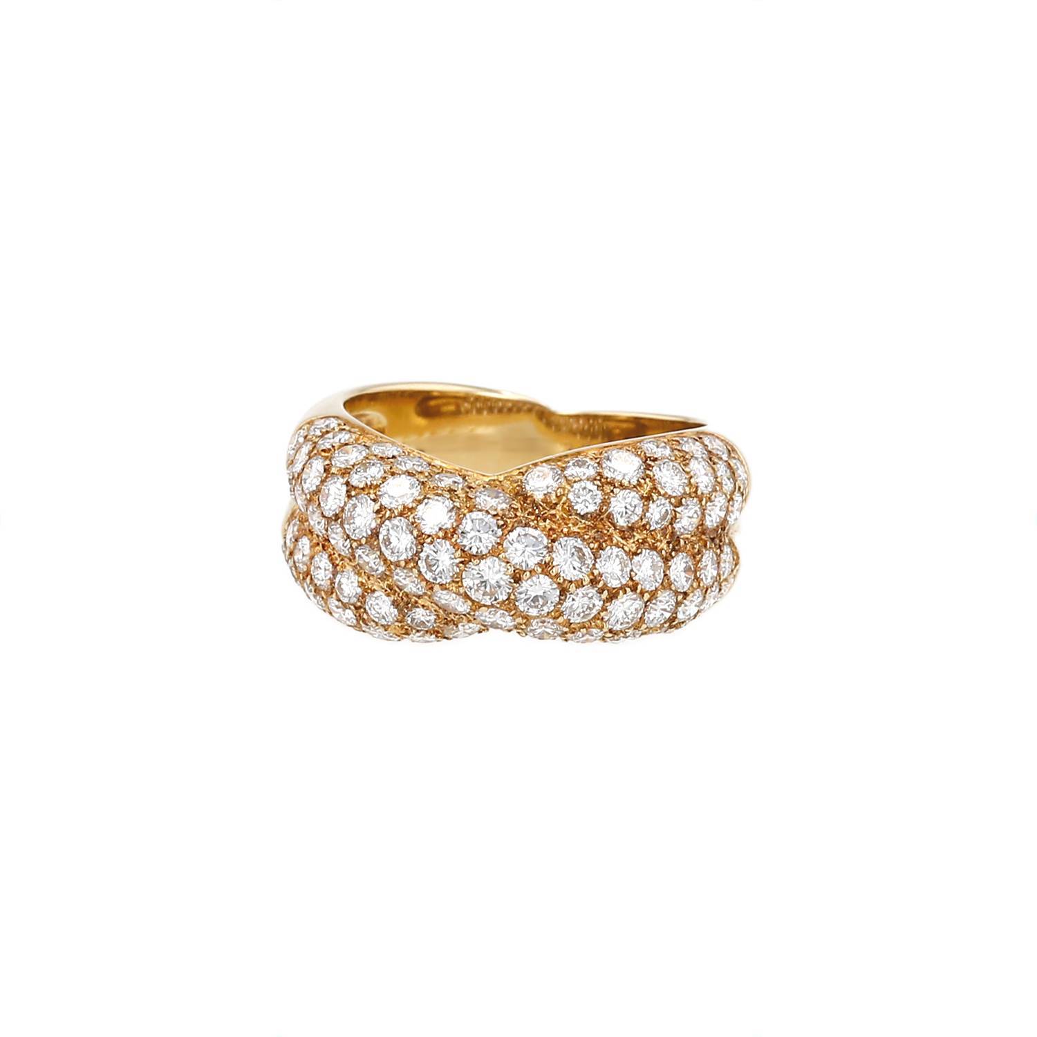 Bague Van Cleef & Arpels Entrelacs or jaune diamants occasion Bague Van Cleef & Arpels Entrelacs or jaune diamants occasion