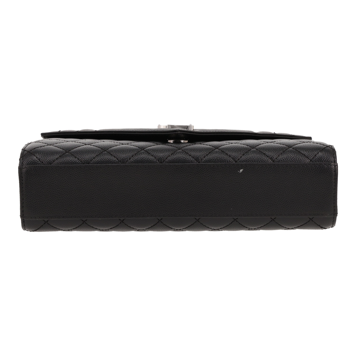 Bolso bandolera Saint Laurent  Envelope en cuero granulado negro - Detail D1