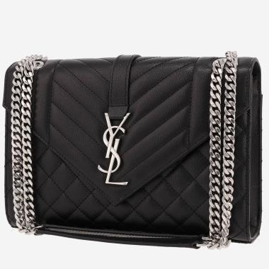 Borsa a tracolla Saint Laurent  Envelope in pelle martellata nera