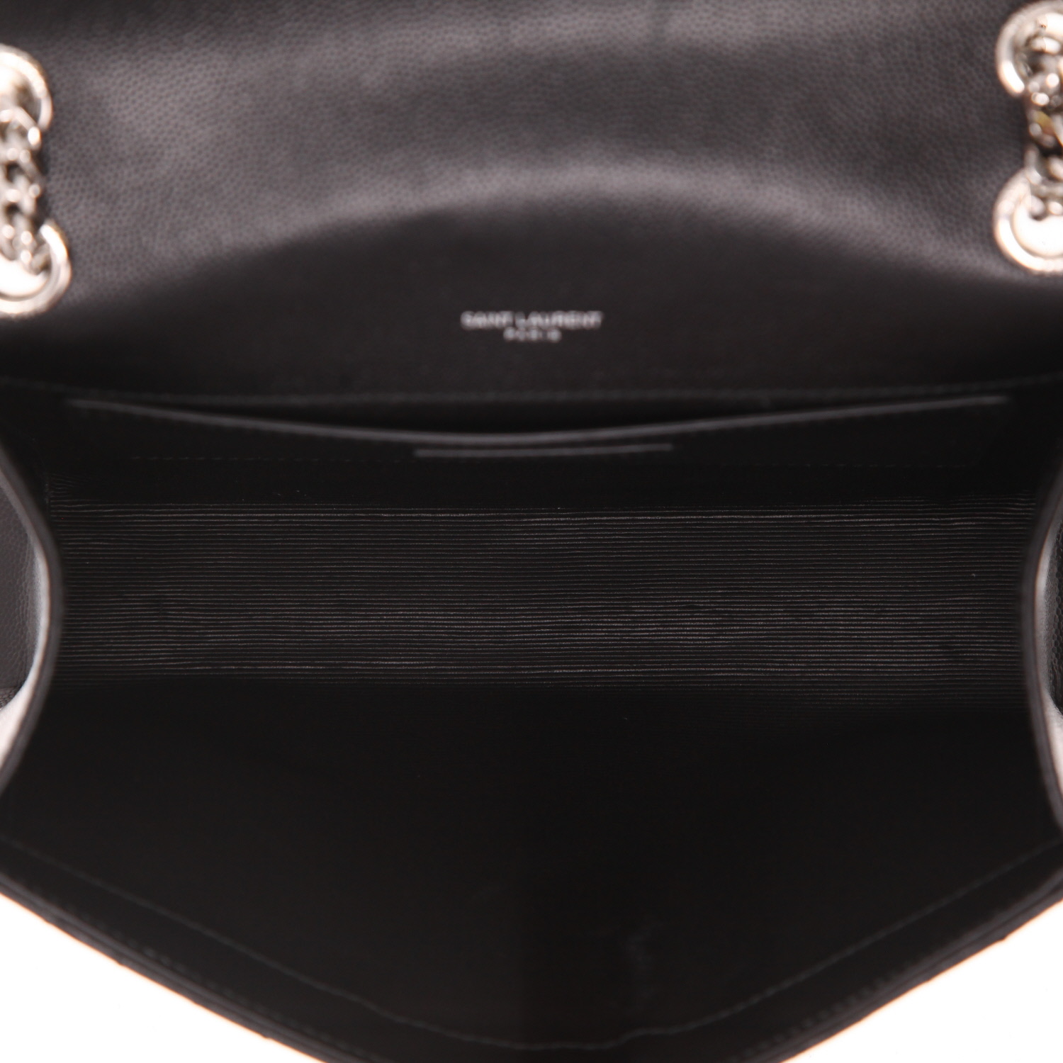Saint Laurent  Envelope shoulder bag  in black grained leather - Detail D3