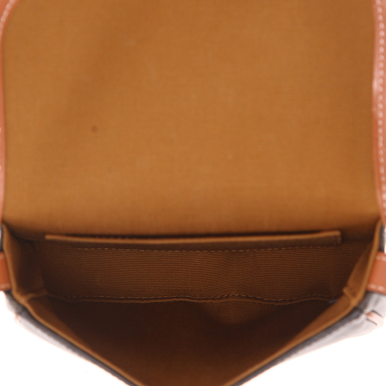 Celine  Folco shoulder bag  in brown monogram canvas  and brown leather - Detail D3