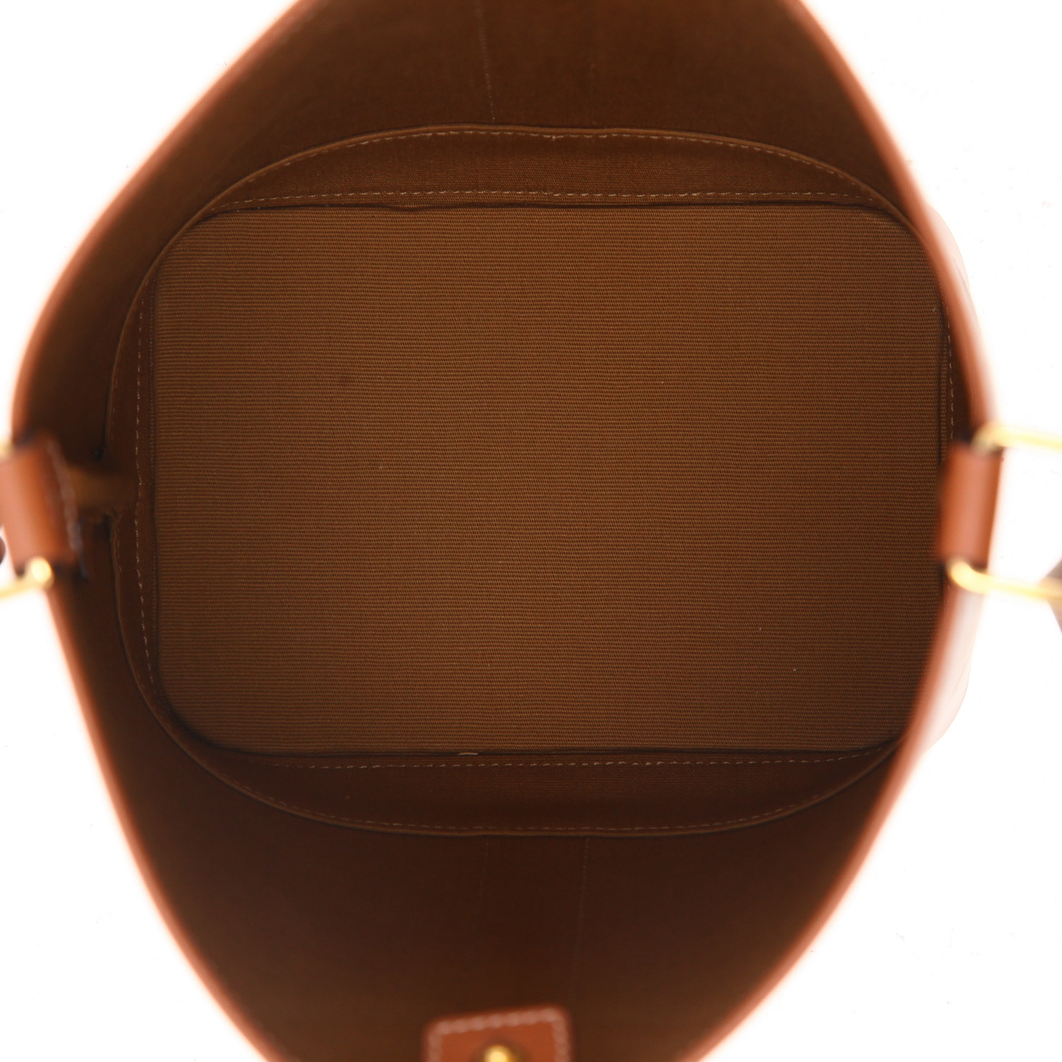 Borsa a tracolla Celine  Seau modello piccolo  in tela "Triomphe" bianca e pelle marrone - Detail D3