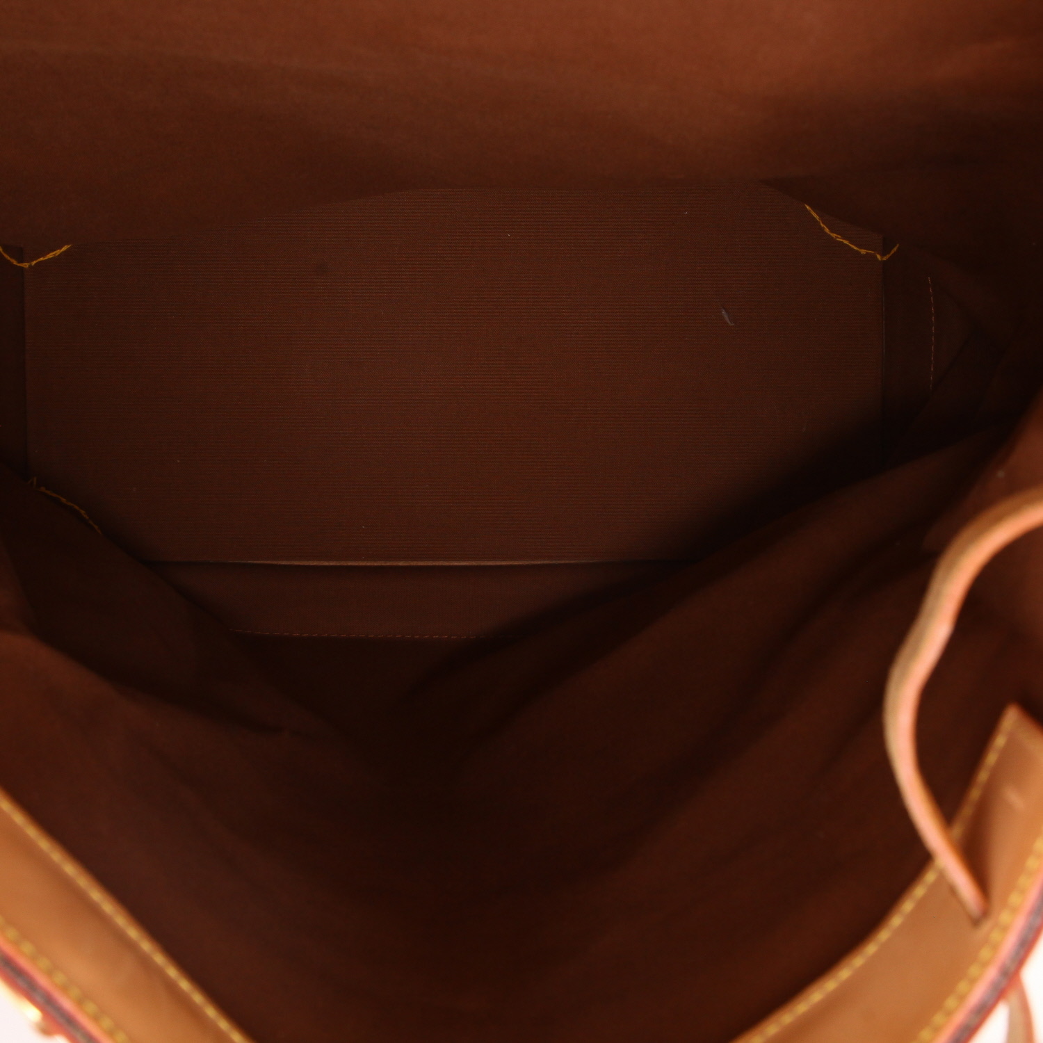 Sac de voyage Louis Vuitton  Steamer Bag en toile monogram marron et cuir naturel - Detail D3