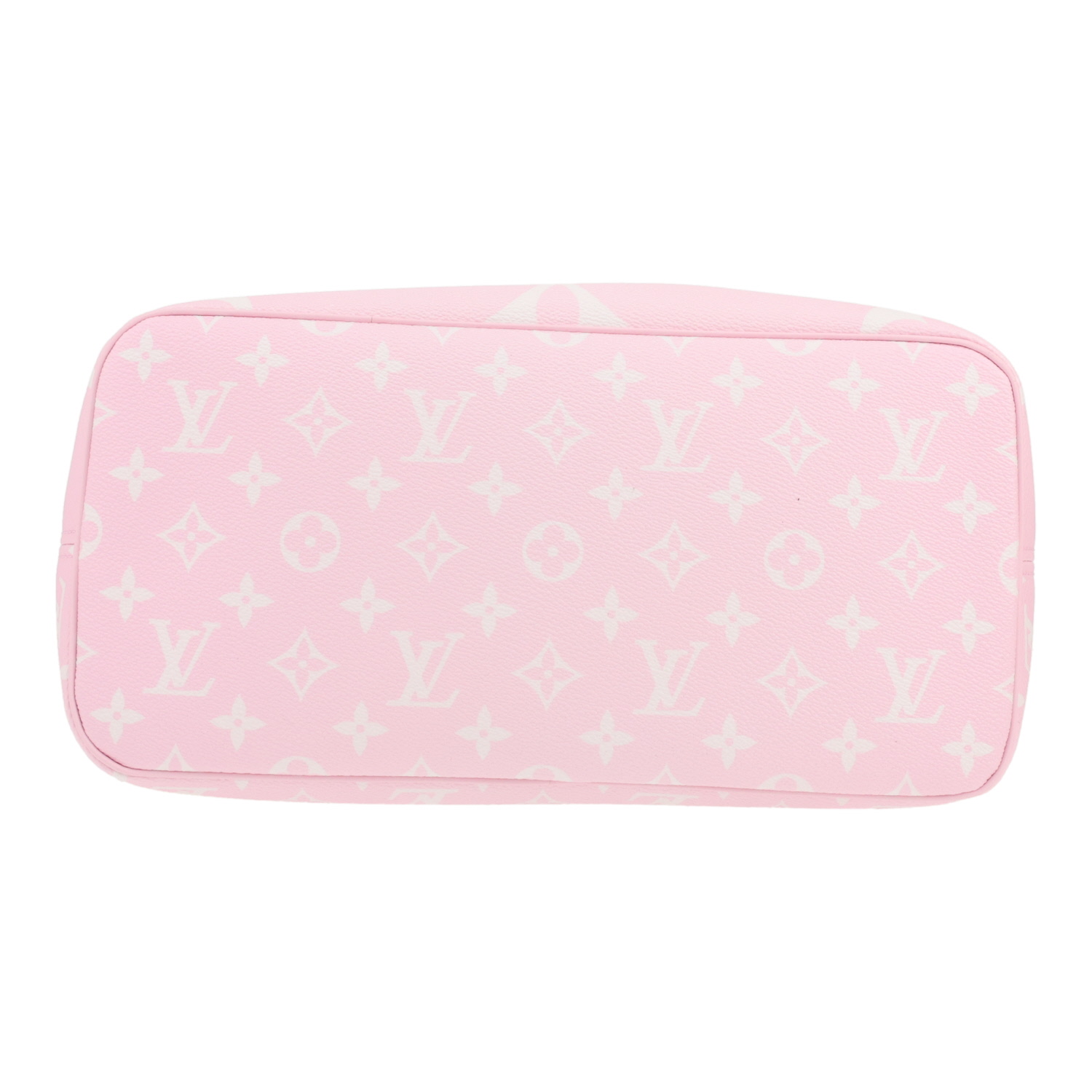 Bolso Cabás Louis Vuitton  Neverfull Editions Limitées en lona Monogram rosa, violeta azul y amarilla y cuero rosa - Detail D1