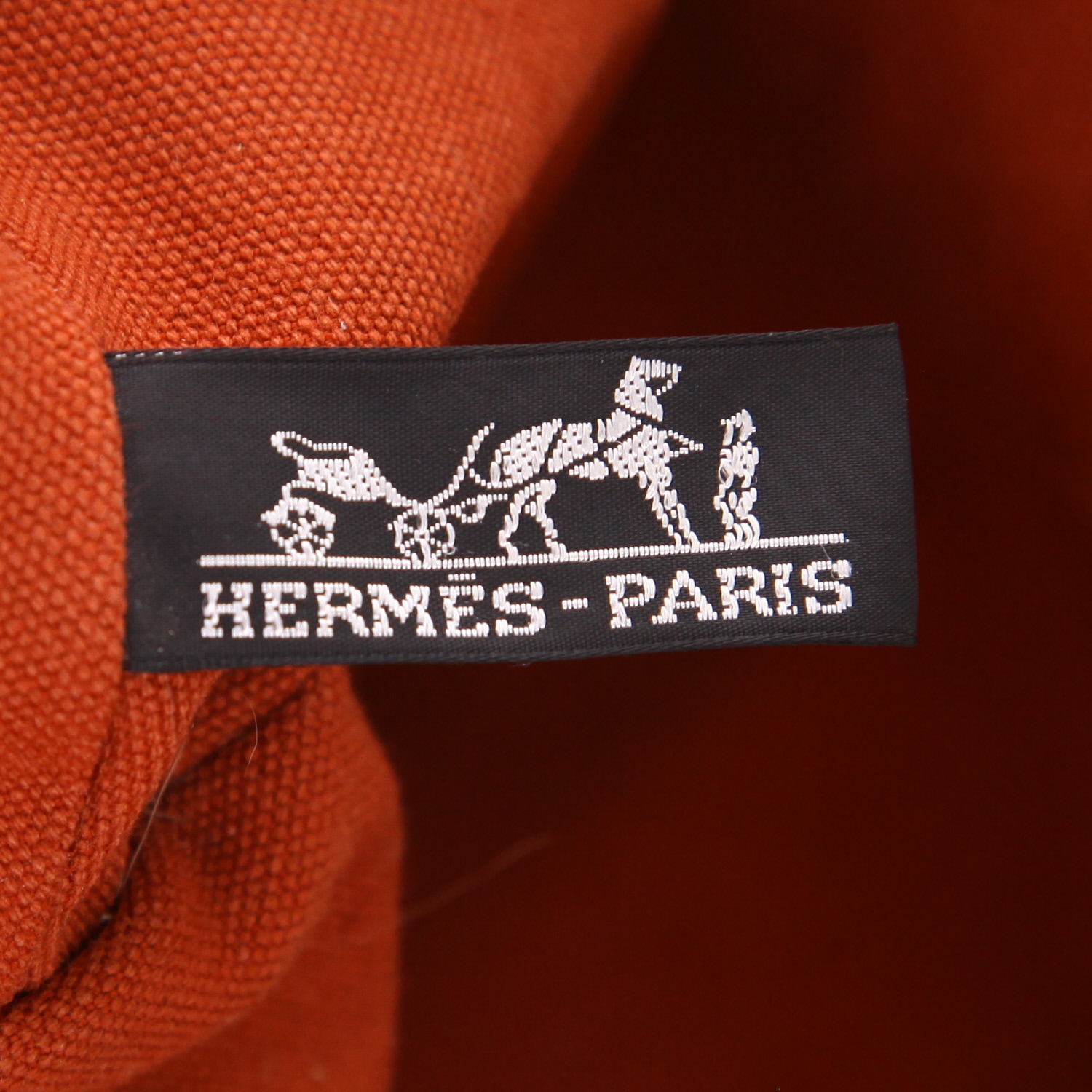 Borsa Hermès   in tela beige e arancione - Detail D2