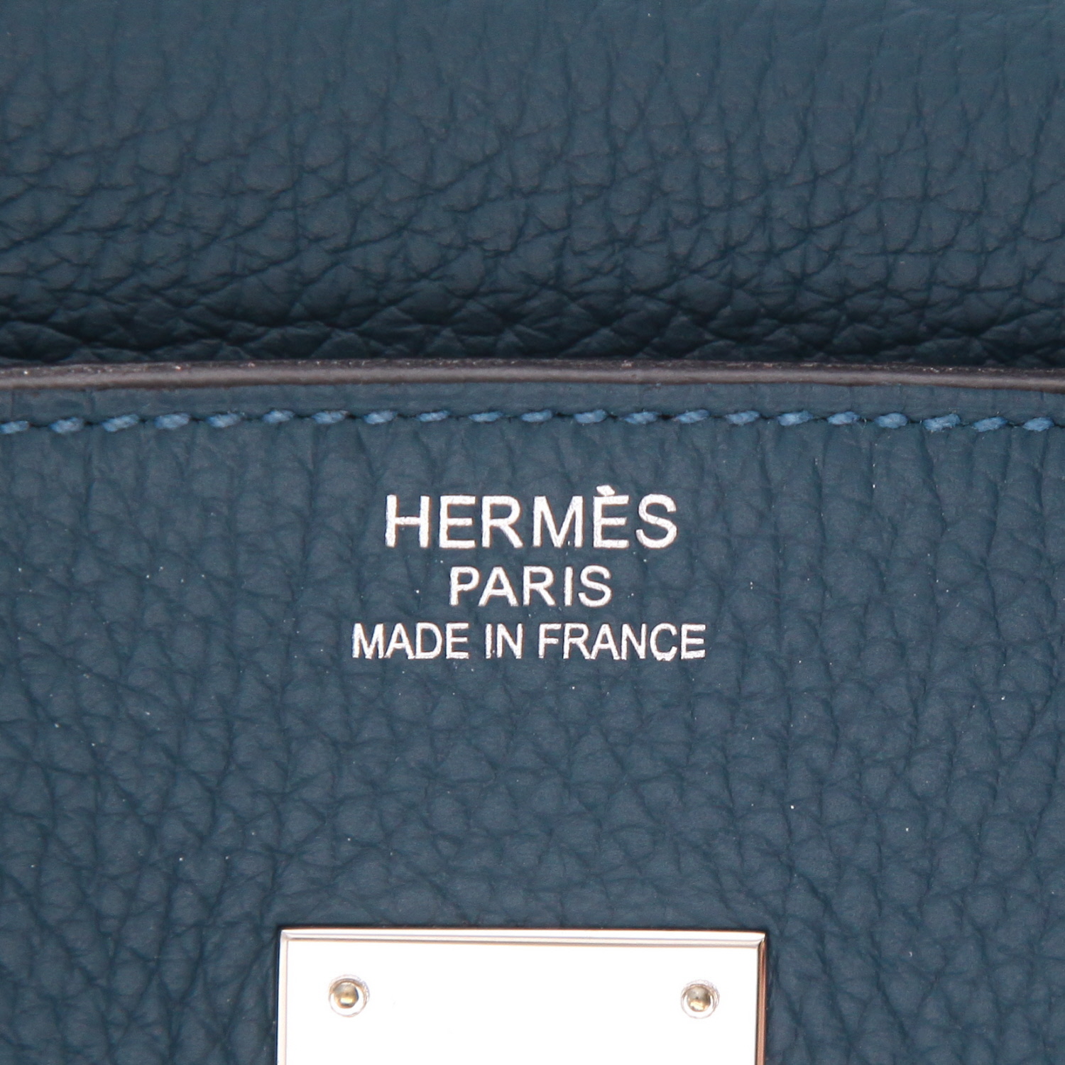 Sac à main Hermès  Birkin 35 cm en cuir togo bleu-canard - Detail D2