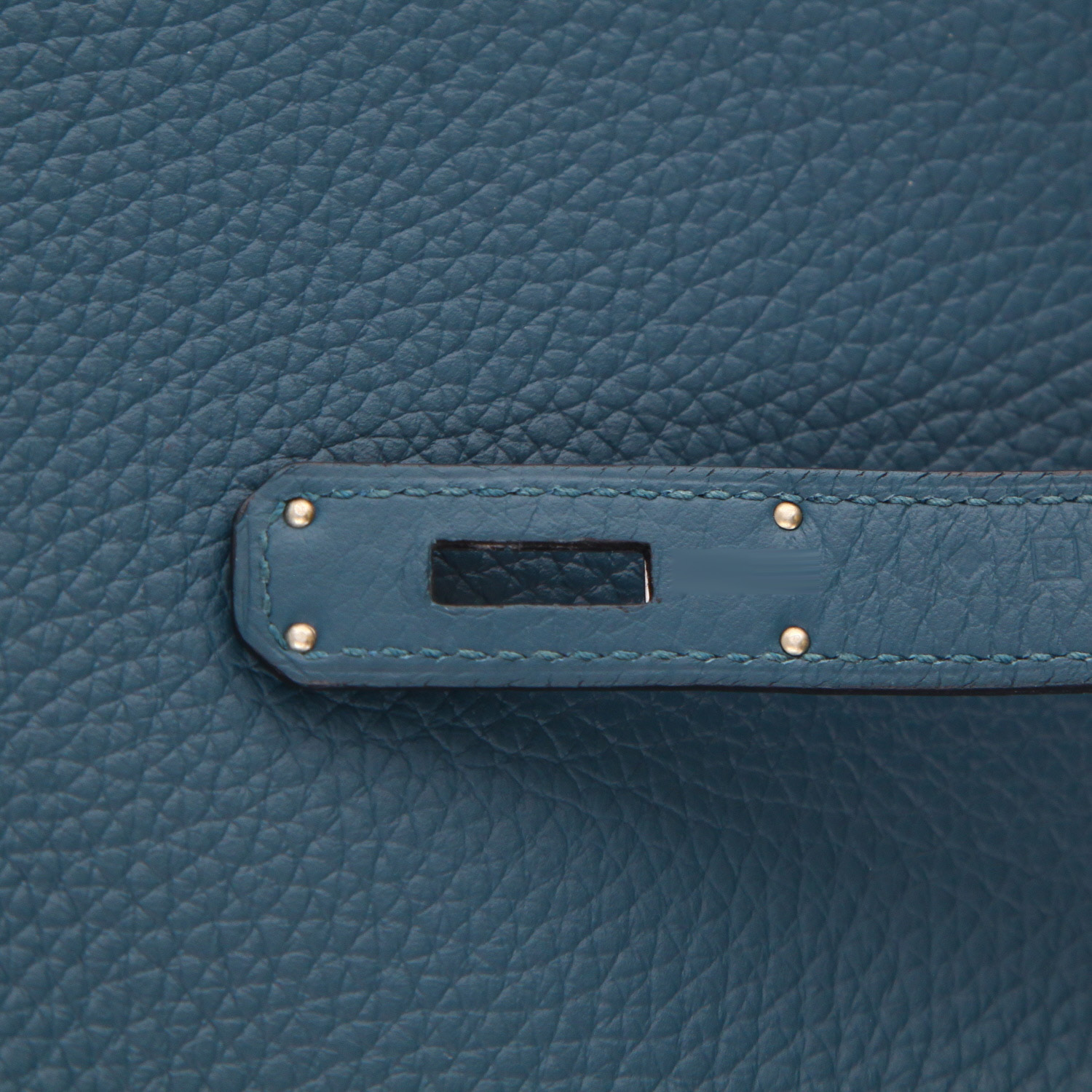 Bolso de mano Hermès  Birkin 35 cm en cuero togo azul verdoso - Detail D4