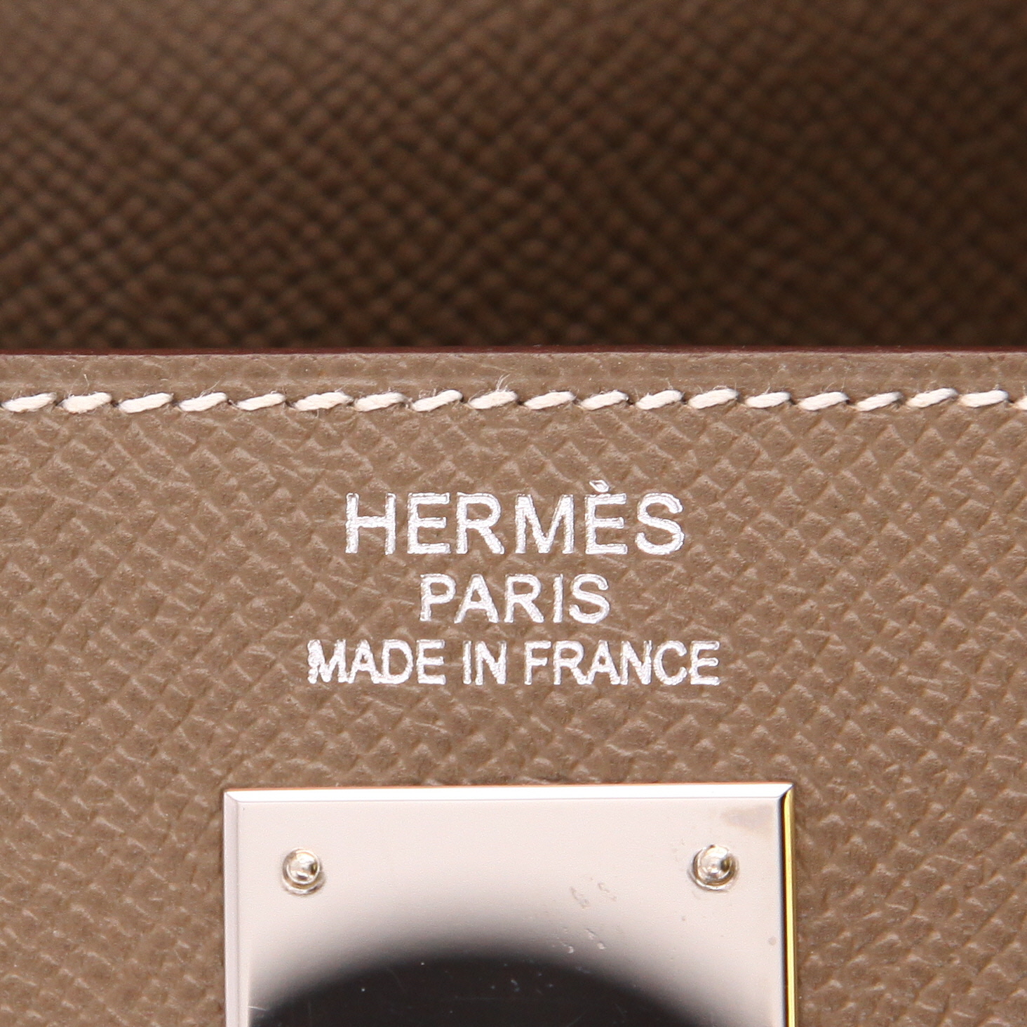 Borsa Hermès  Kelly 35 cm in pelle Epsom etoupe - Detail D2