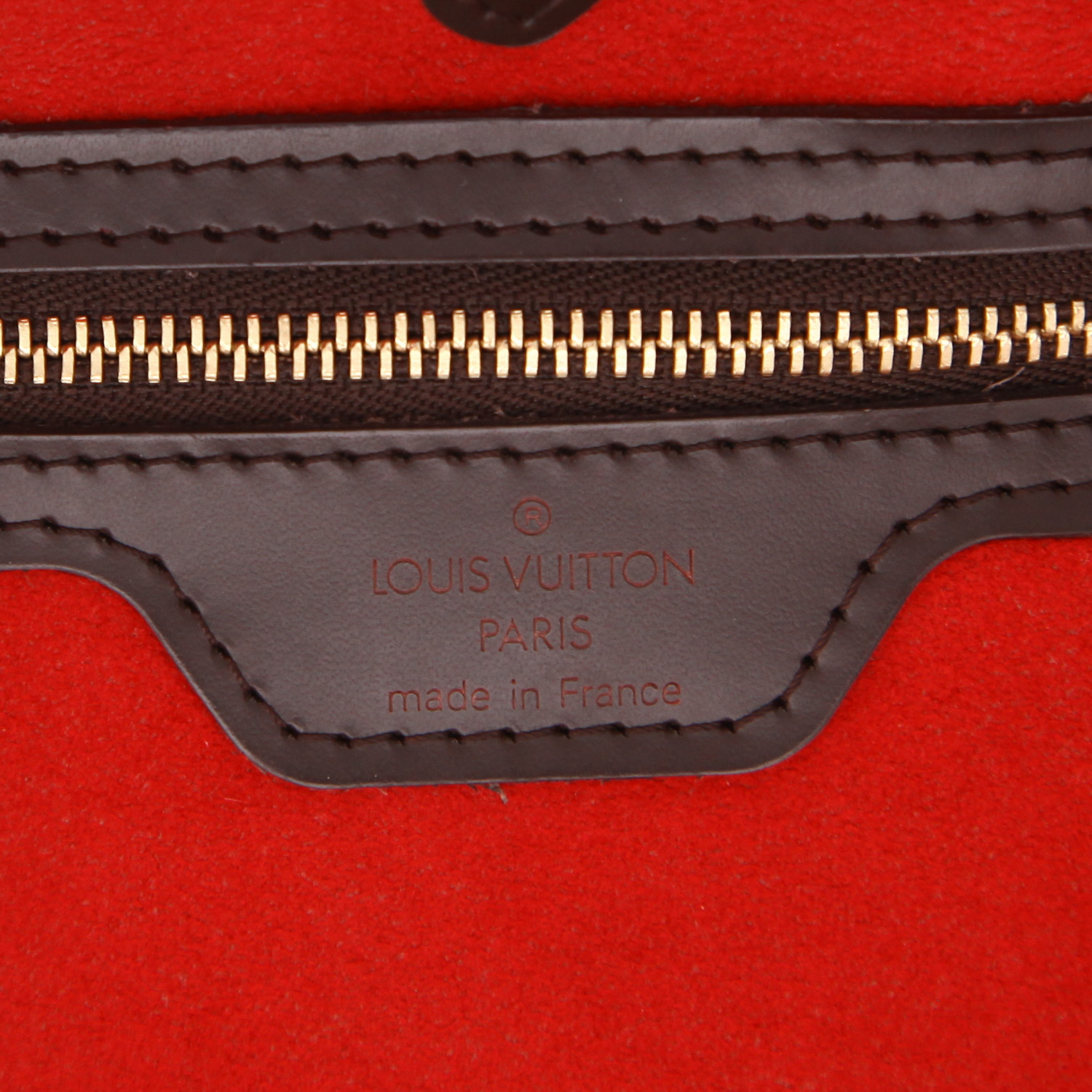 Sac à main Louis Vuitton  Hampstead en toile damier ébène et cuir marron - Detail D2