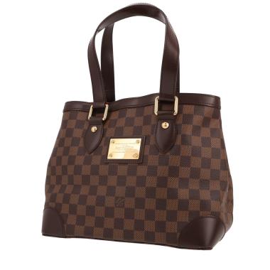 Borsa Louis Vuitton  Hampstead in tela Damier Ebène e pelle marrone