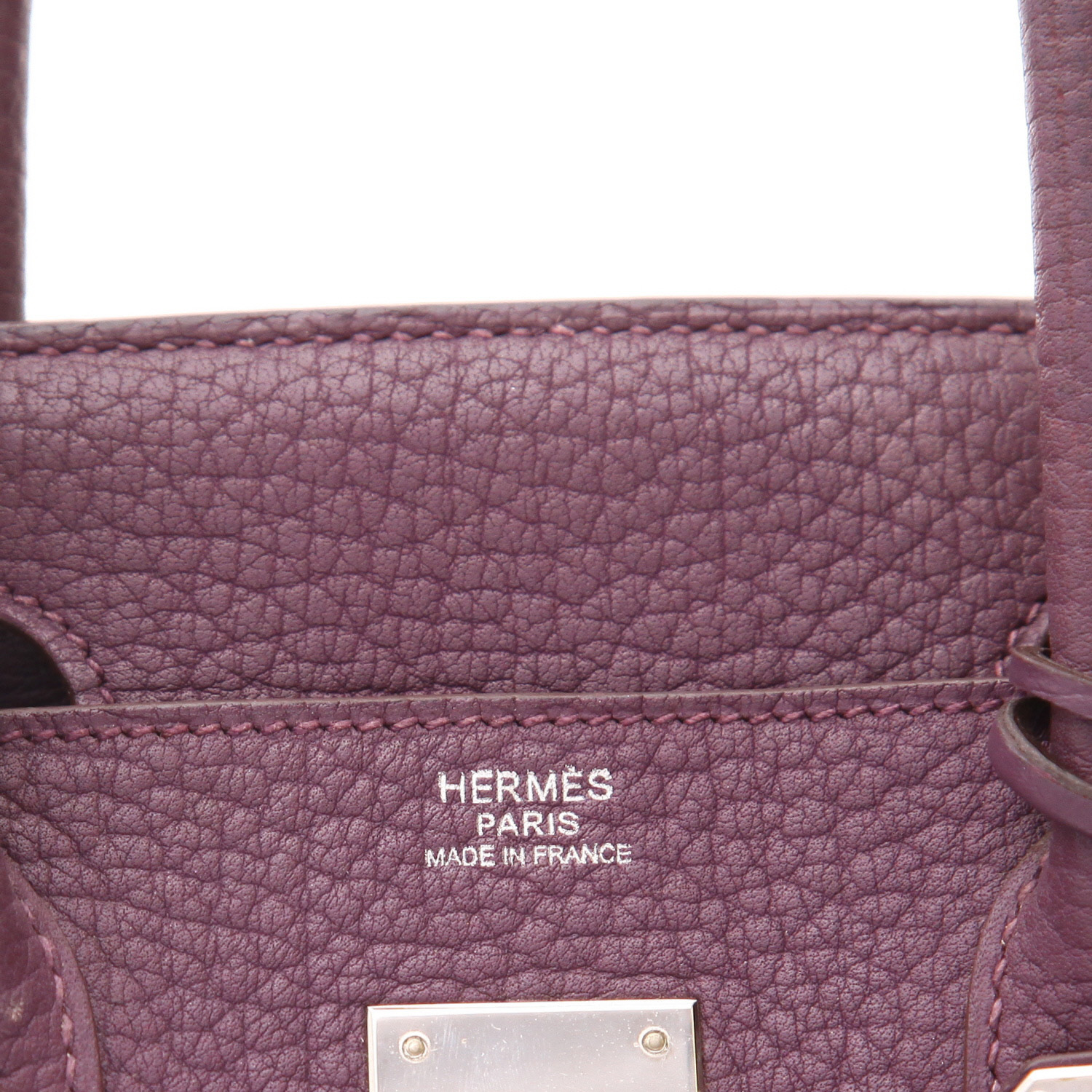 Sac à main Hermès  Birkin 30 cm en cuir Fjord violet Cassis - Detail D2