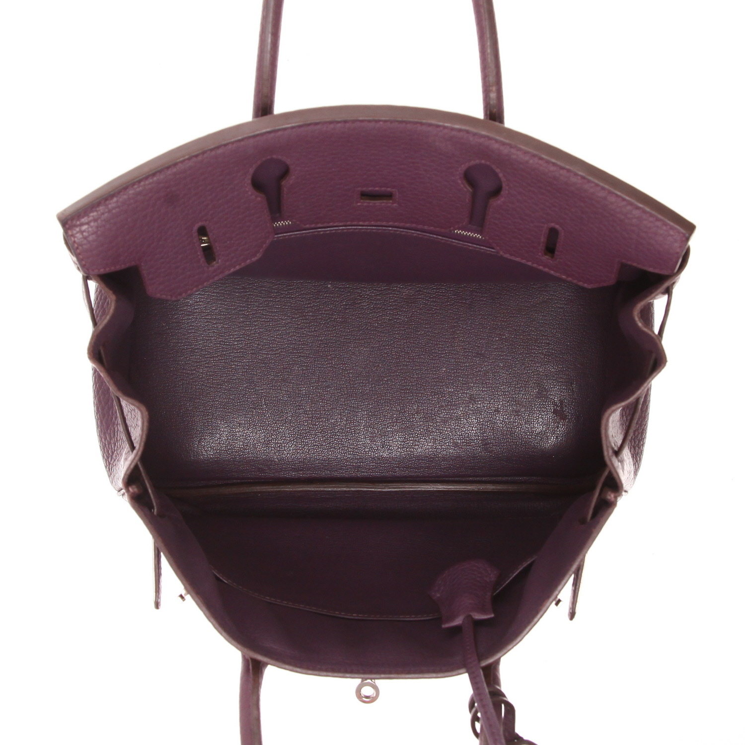 Sac à main Hermès  Birkin 30 cm en cuir Fjord violet Cassis - Detail D3