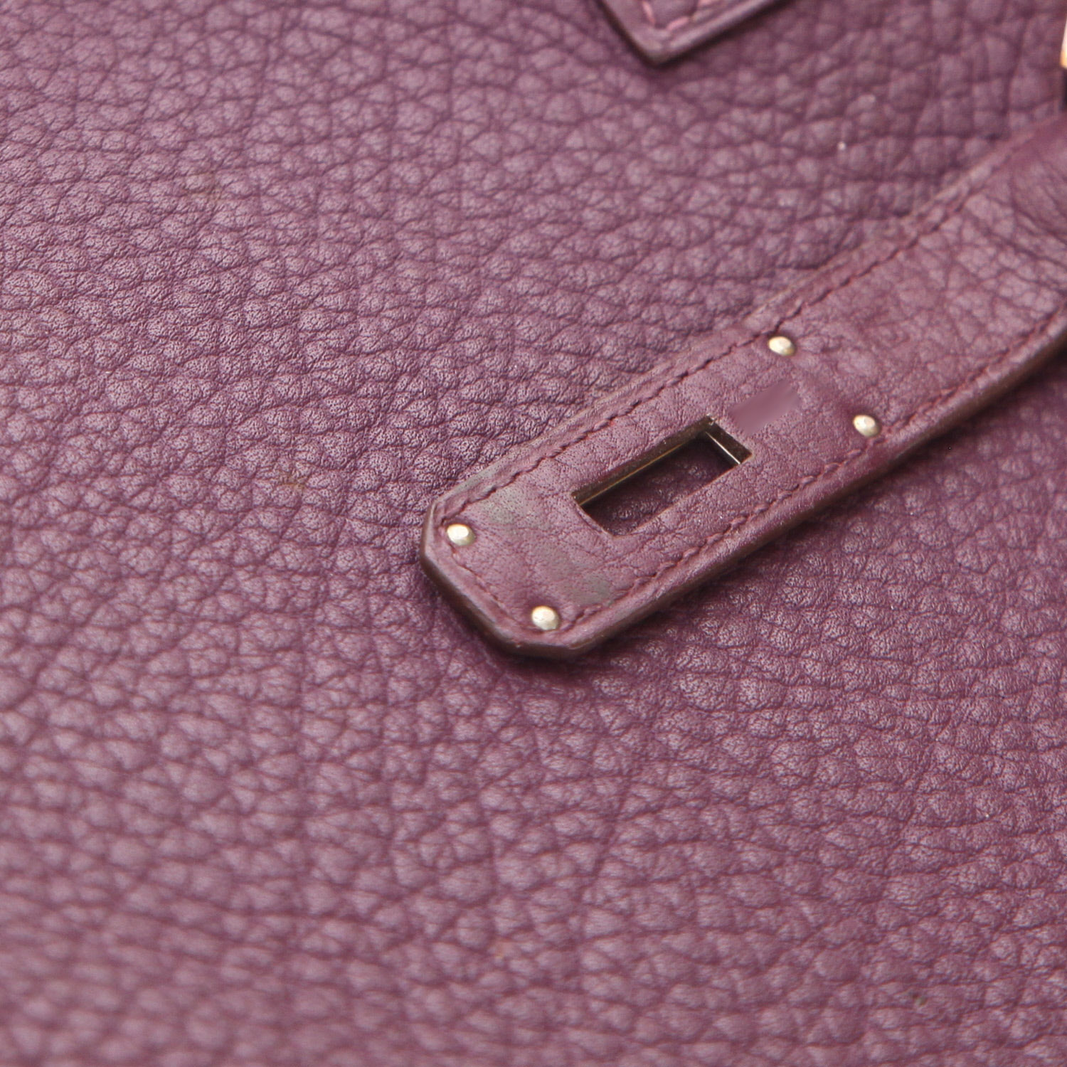 Borsa Hermès Birkin da 30 cm in pelle Fjord viola Cassis - Detail D4