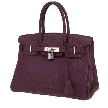 Bolso Hermès Birkin de 30 cm en piel Fjord violeta Cassis
