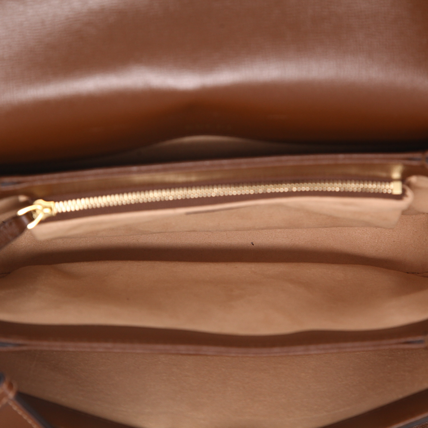 Bolso bandolera Gucci  1955 Horsebit en tejido "sûpreme GG" beige y cuero marrón - Detail D3