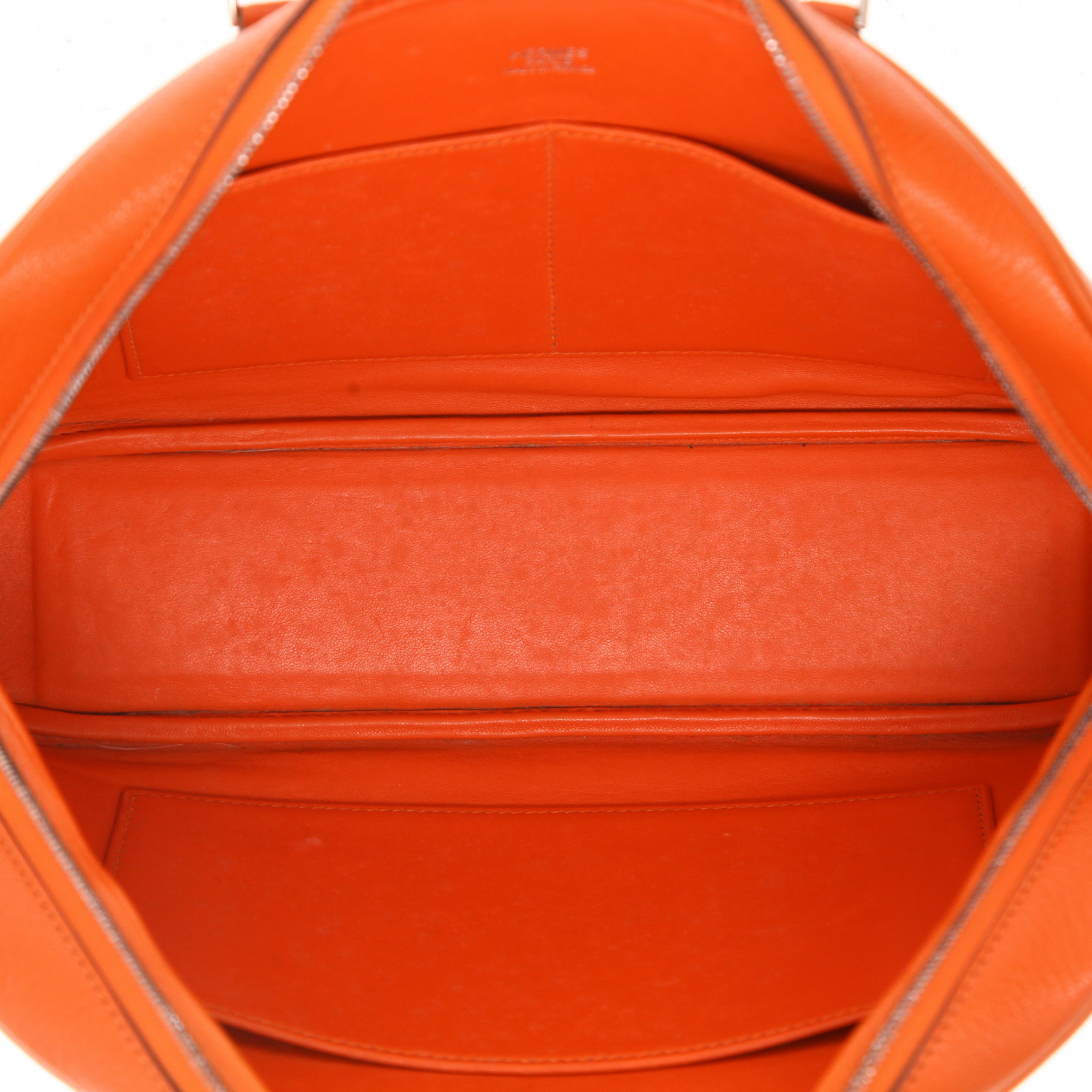 Sac à main Hermès  Plume en cuir Mysore orange - Detail D3