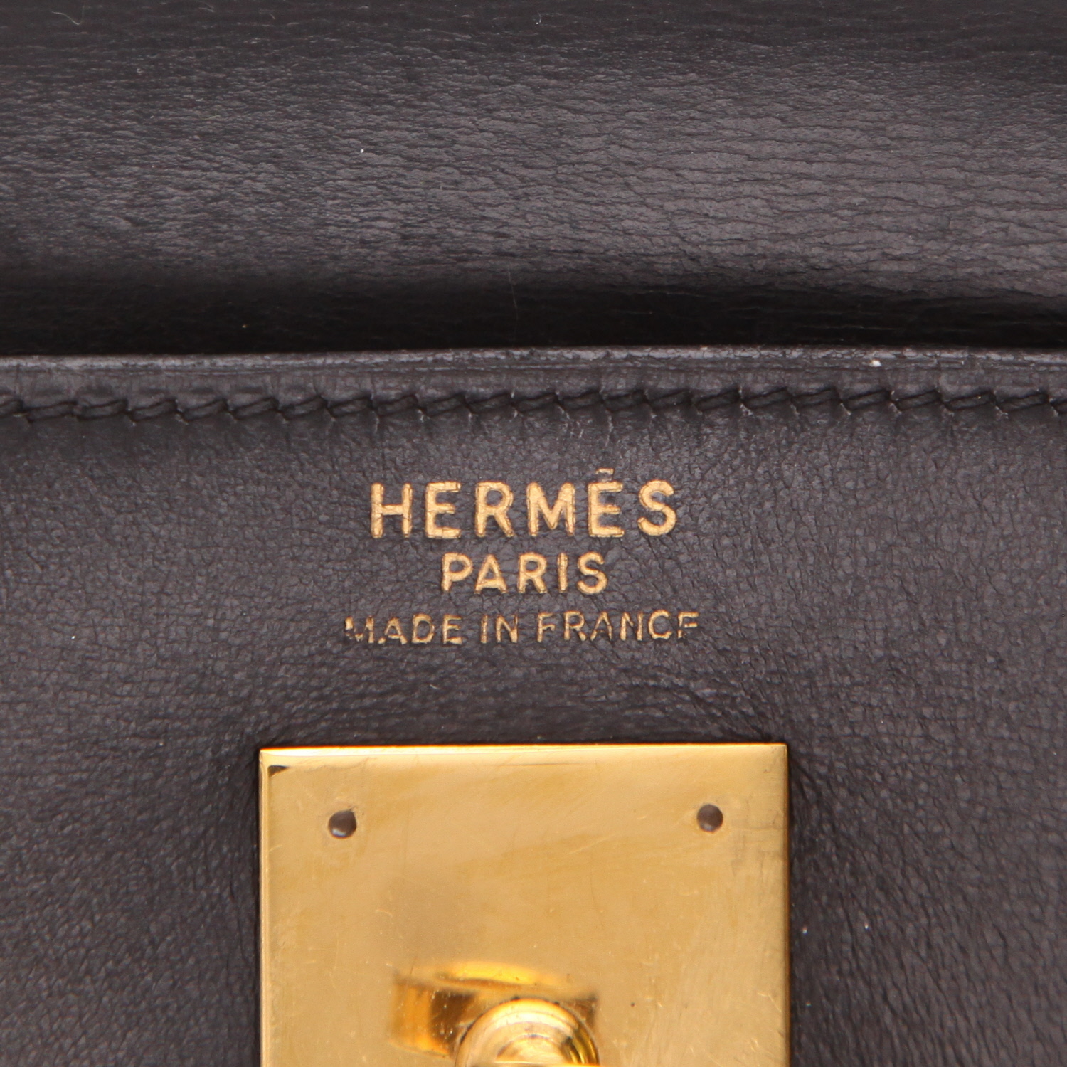 Sac à main Hermès  Kelly 35 cm en cuir box noir - Detail D2