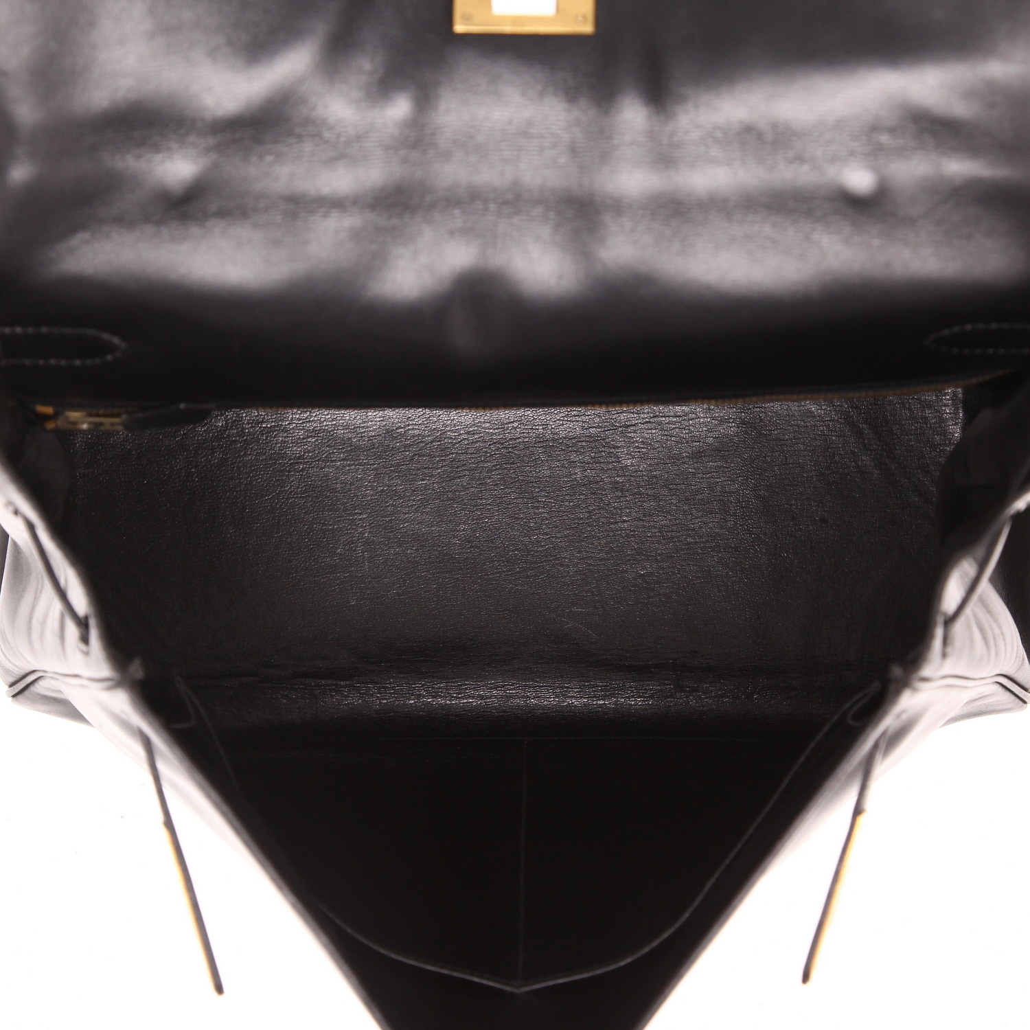 Hermès Kelly 35 cm handbag in Noir box leather - Detail D3