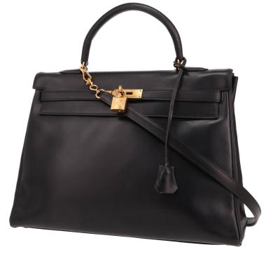 Borsa Hermès Kelly 35 cm in pelle nera "box"