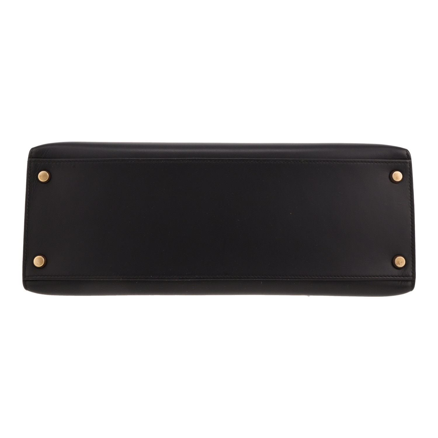 Hermès Kelly 32 cm handbag in Noir box leather - Detail D1