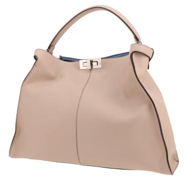 Sac à main Fendi  X-Lite en cuir lisse beige