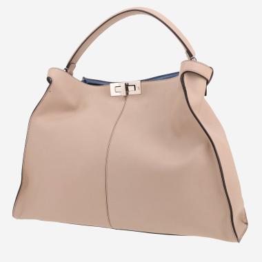 Bolso de mano Fendi  X-Lite en cuero liso beige