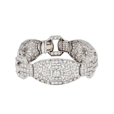 Brazalete Art Déco Vintage  de platino y diamantes
