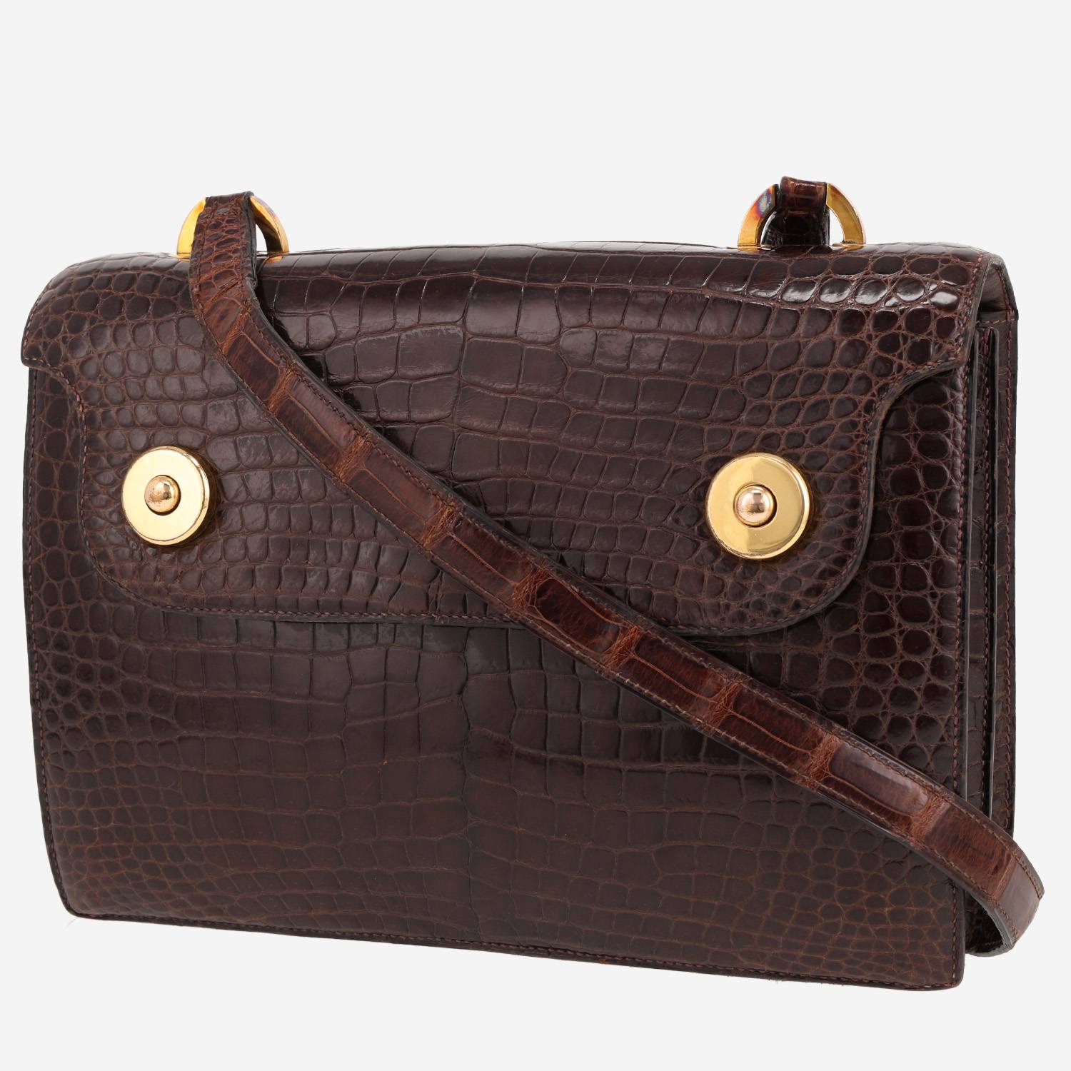 Borsa Hermès  Vintage in coccodrillo marrone