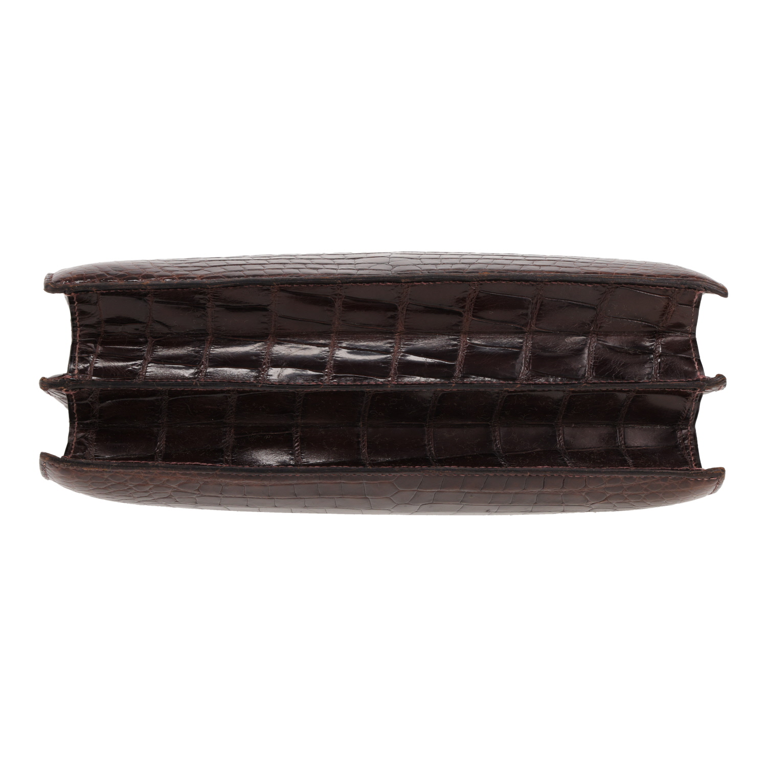 Hermès  Vintage handbag  in brown crocodile - Detail D1