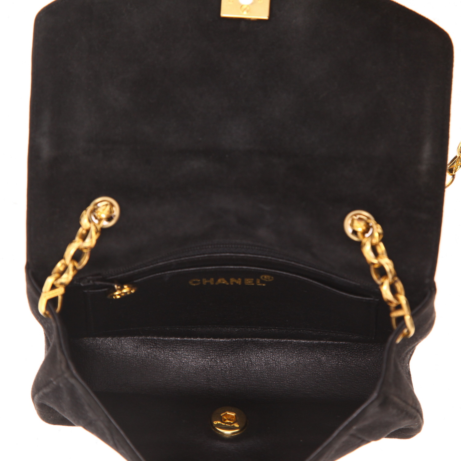 Chanel  Diana shoulder bag  in black Veau velours - Detail D3