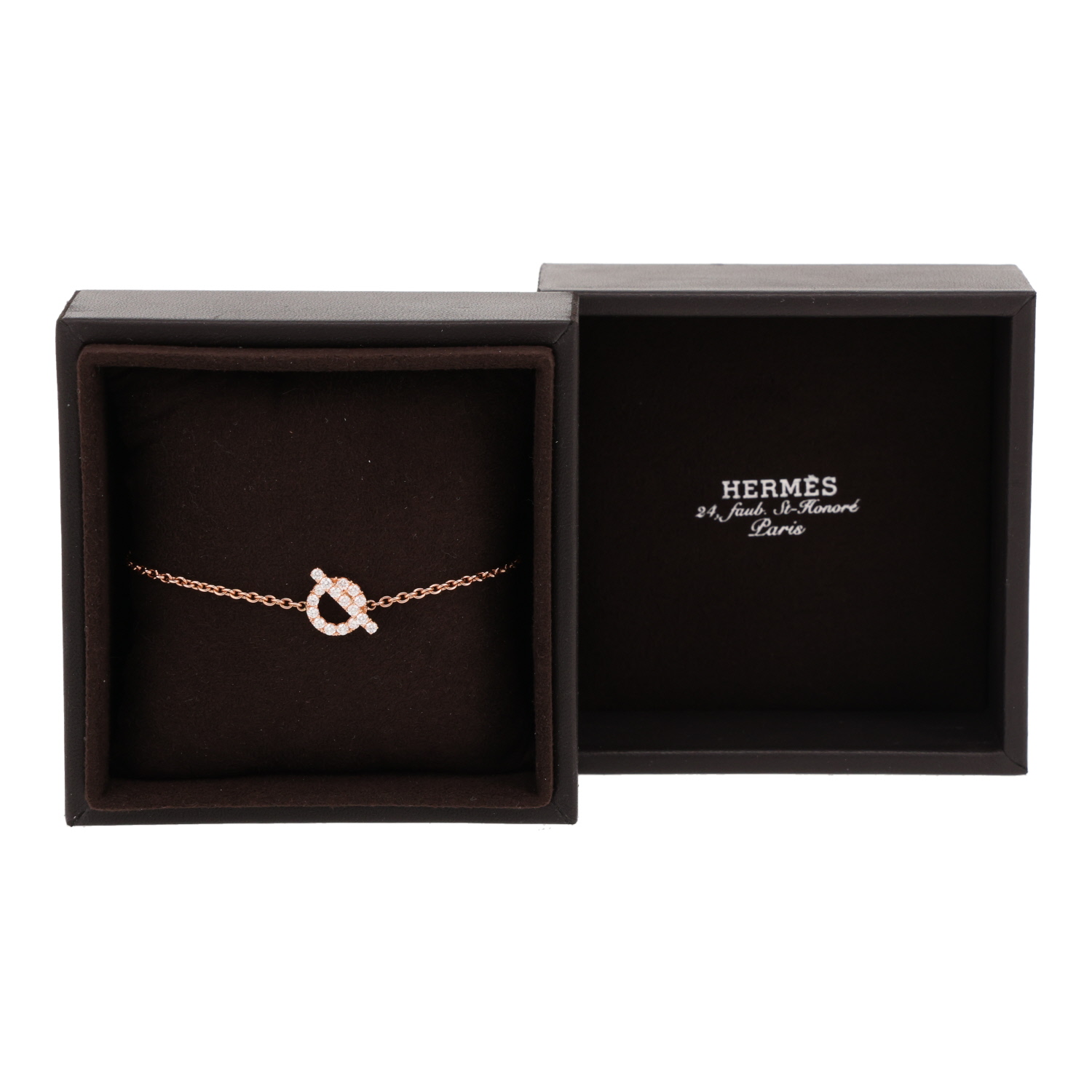 Bracciale Hermès Finesse in oro rosa e diamanti