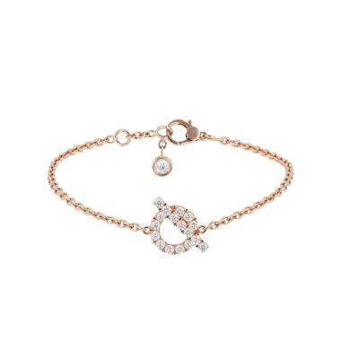 Bracelet Hermès Finesse en or rose et diamants