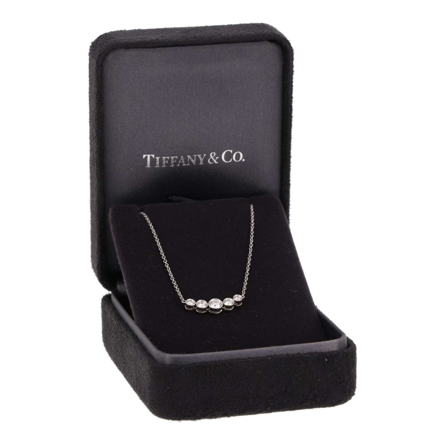 Tiffany & Co Jazz necklace in platinium and diamonds - Detail D2