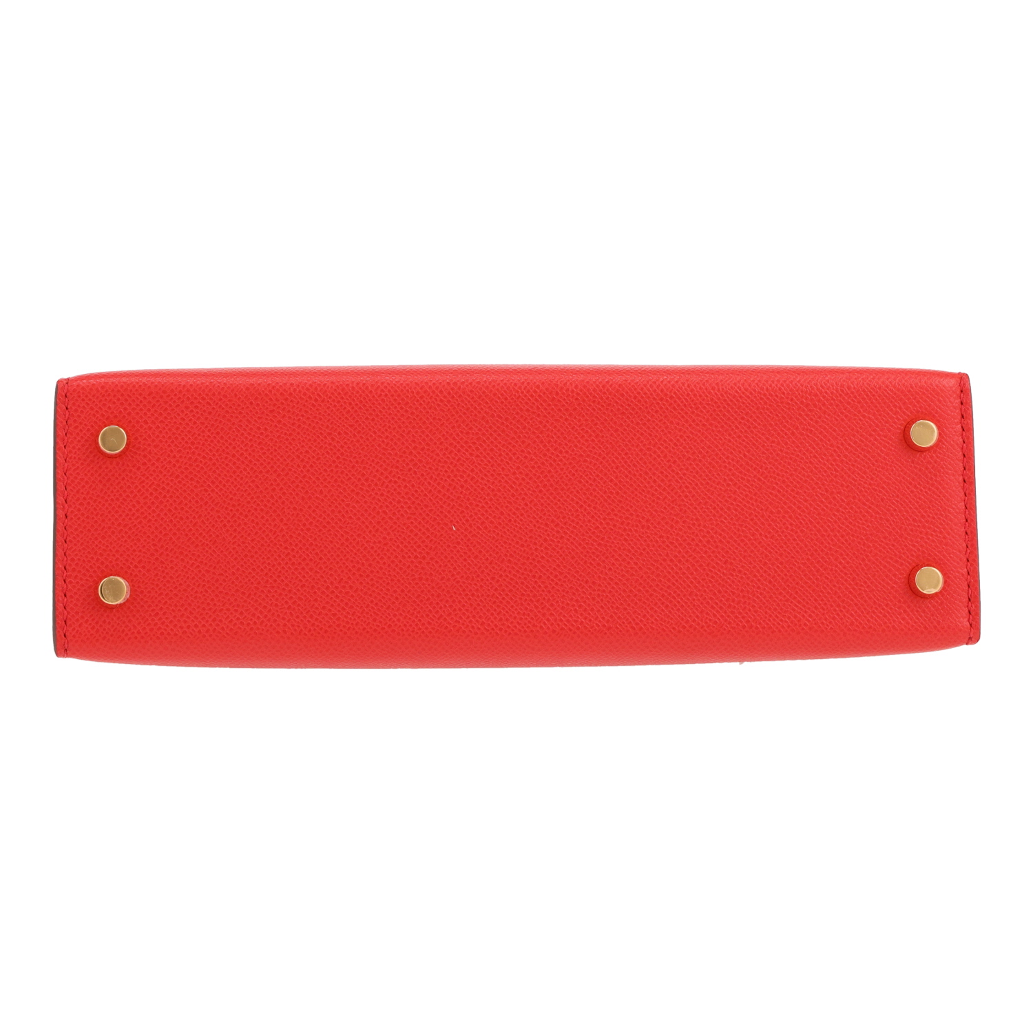 Hermès  Kelly 20 cm shoulder bag  in Rouge de Coeur Veau Madame - Detail D1
