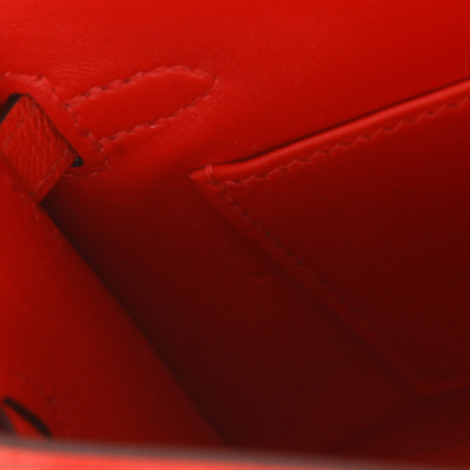 Hermès  Kelly 20 cm shoulder bag  in Rouge de Coeur Veau Madame - Detail D4