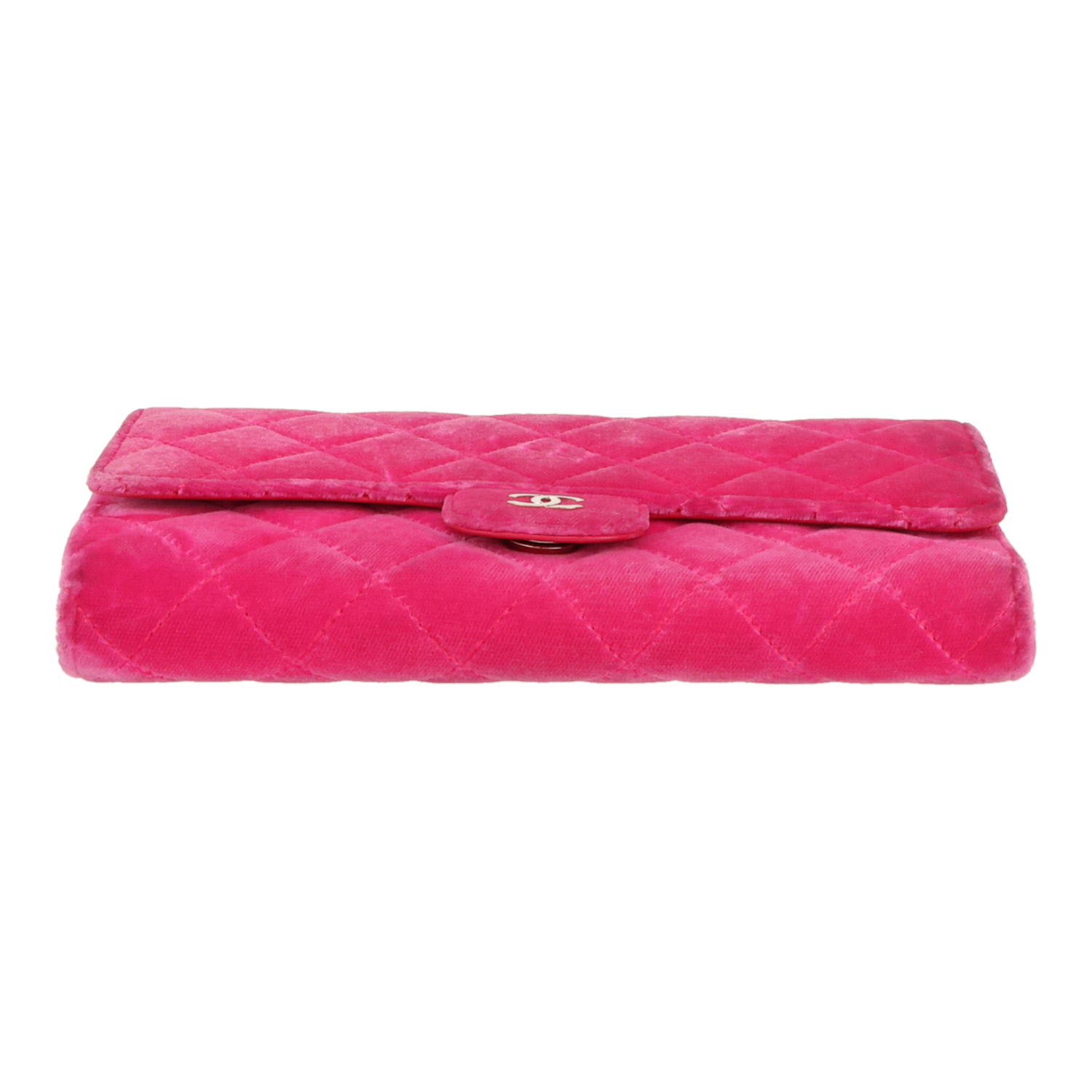 Sac à main Chanel  Sac à rabat en velours rose - Detail D1